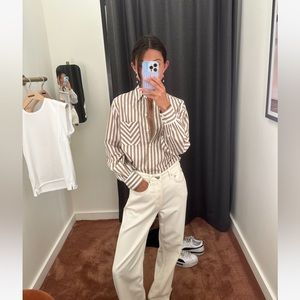 Rag & bone brown stripe Maxine button down size s